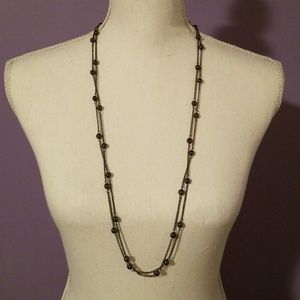 Apt.9 black bead and chain necklace.